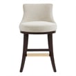 Lucia Modern Wood Chenille Counter Stool in Natural