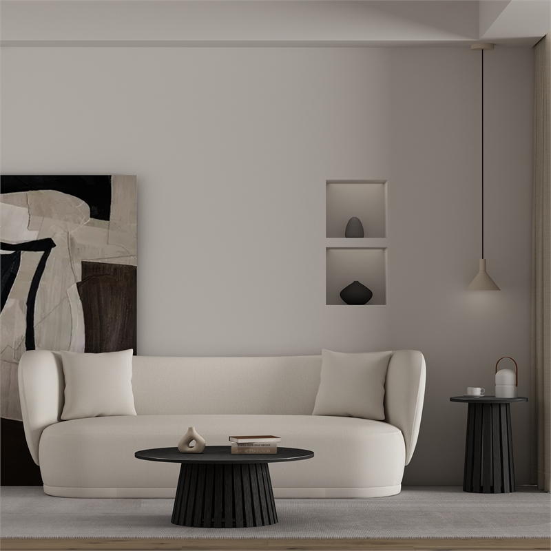 Layla Scandinavian Modern 2-Piece Coffee Table & End Table Set in Black