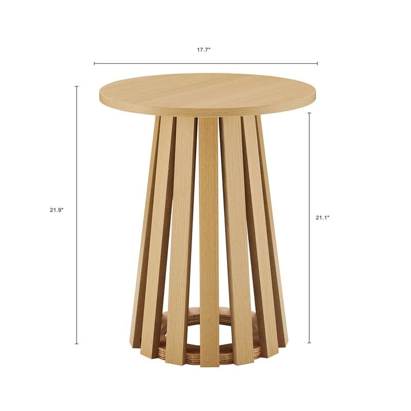 Layla Scandinavian Modern 2-Piece Coffee Table & End Table Set in Light Oak