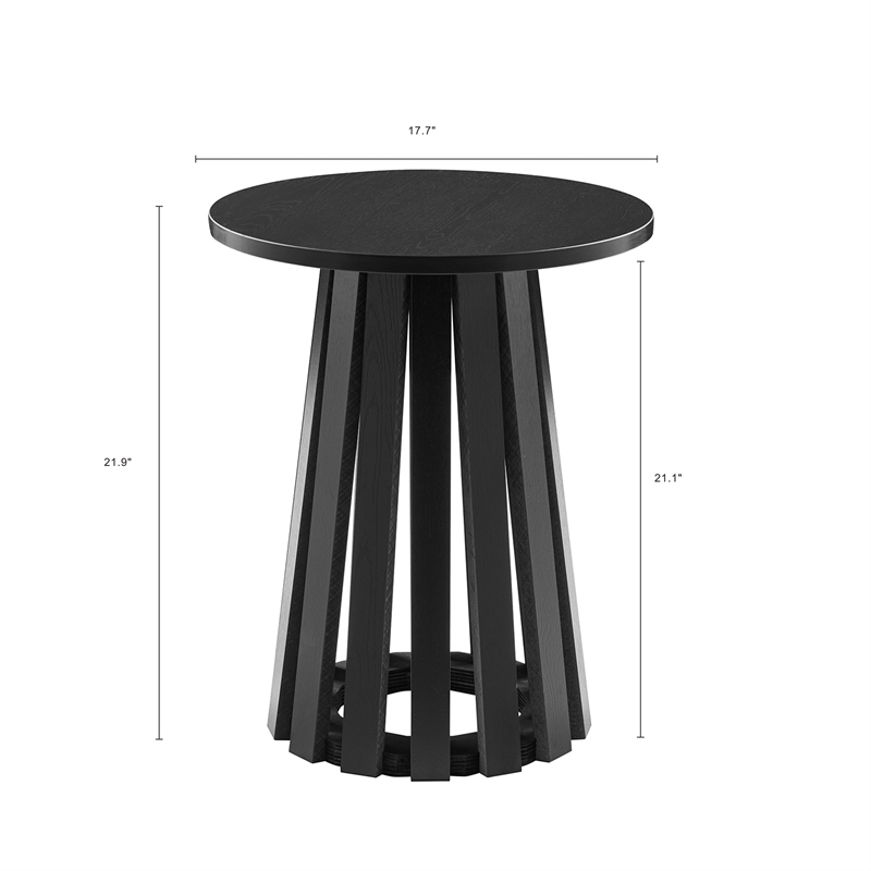 Layla Scandinavian Modern End Table in Black - Set of 2