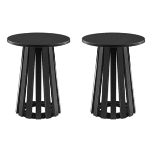 Layla Scandinavian Modern End Table in Black - Set of 2