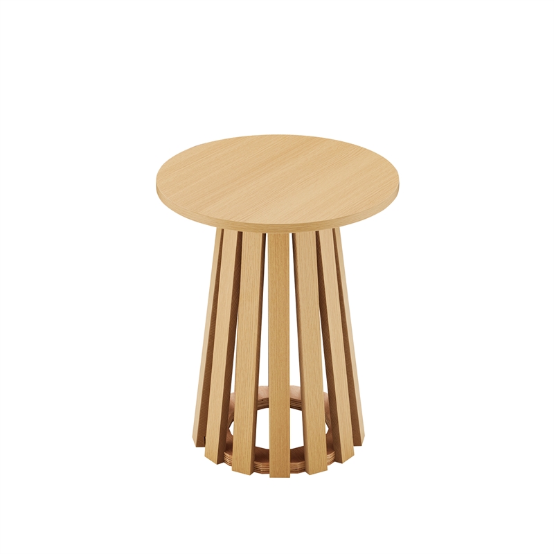 Layla Scandinavian Modern End Table in Light Oak - Set of 2