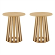 Layla Scandinavian Modern End Table in Light Oak - Set of 2
