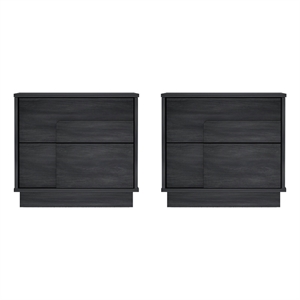 Horizon Modern 22&quot Nightstand in Charcoal Gray (2-Drawer) - Set of 2