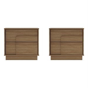 Horizon Modern 22&quot Nightstand in Maple (2-Drawer) - Set of 2