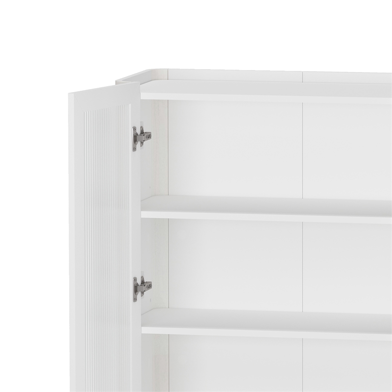 Abbey Modern 2-Piece Accent Storage Cabinets in White
