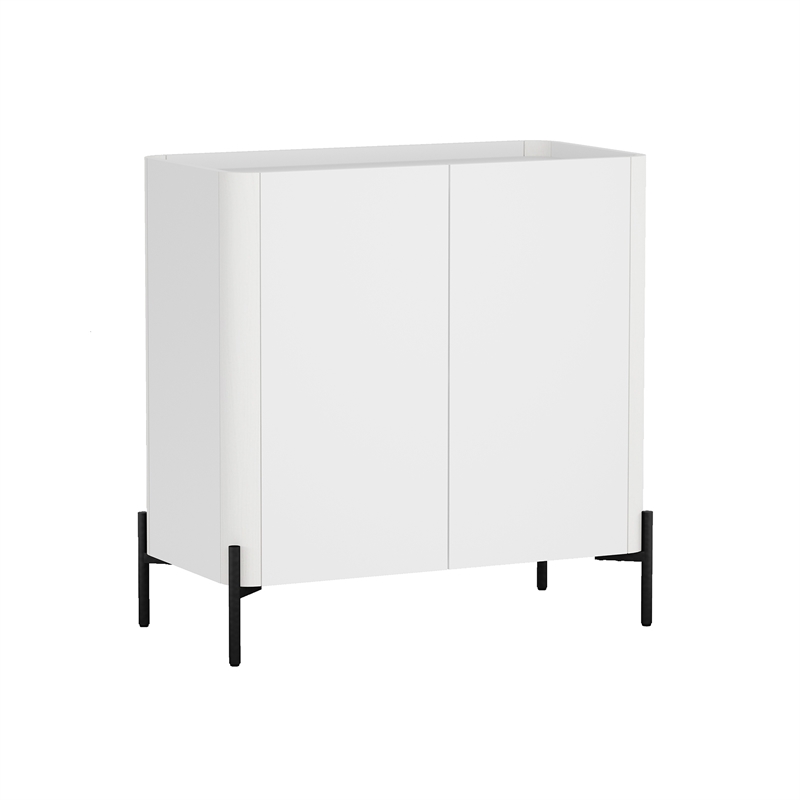 Abbey Modern 2-Piece Accent Storage Cabinets in White