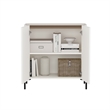 Abbey Modern 2-Piece Accent Storage Cabinets in Maple and Off White