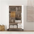 Abbey Modern 2-Piece Accent Storage Cabinets in Maple and Off White
