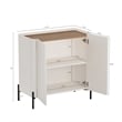Abbey Modern 2-Piece Accent Storage Cabinets in Maple and Off White