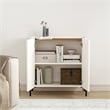 Abbey Modern 2-Piece Accent Storage Cabinets in Maple and Off White
