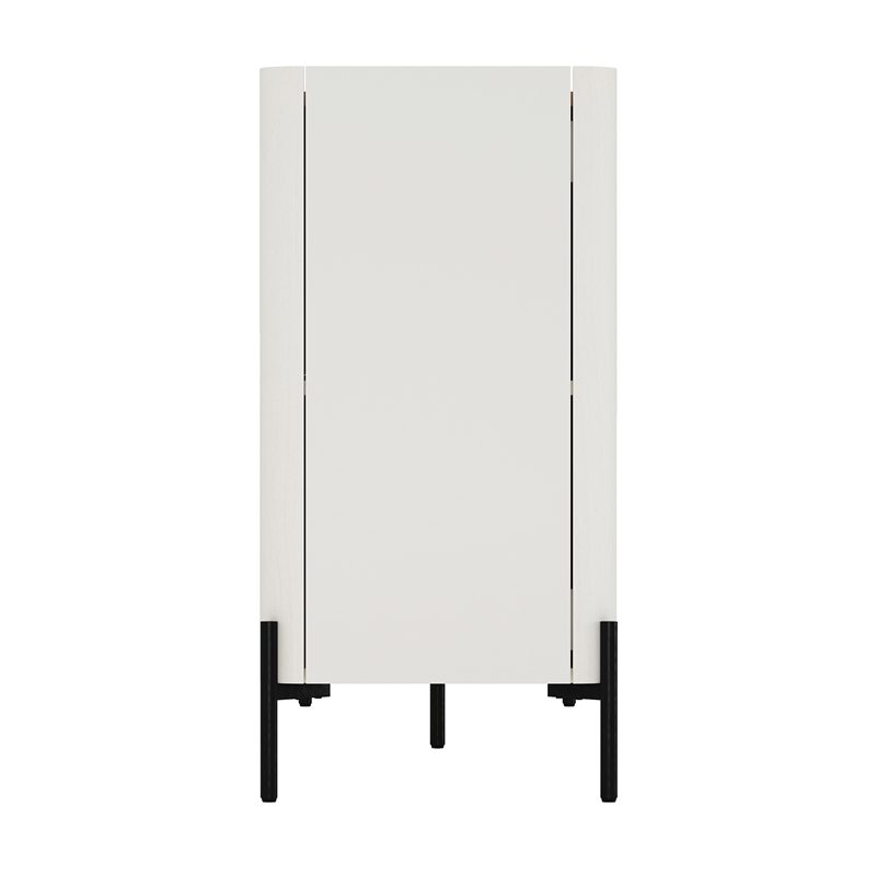 Abbey Modern 2-Piece Buffet and Accent Cabinet in Maple and Off White