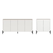 Abbey Modern 2-Piece Buffet and Accent Cabinet in Maple and Off White