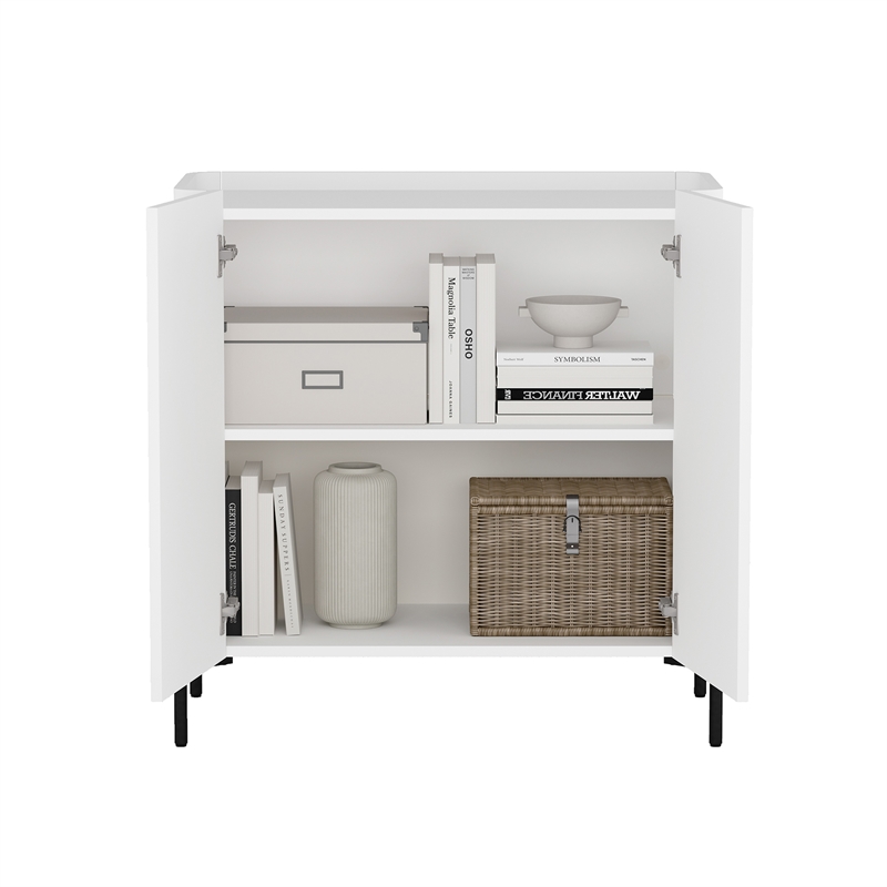 Abbey Modern 2-Piece Buffet and Accent Cabinet in White