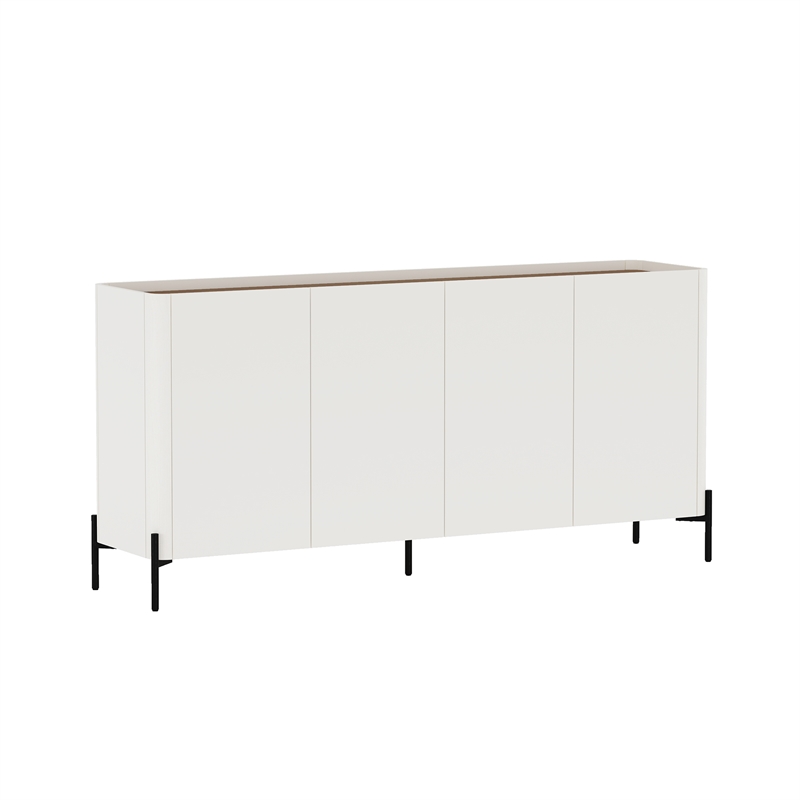 Abbey Modern 2-Piece Buffet and Bookcase in Maple and Off White