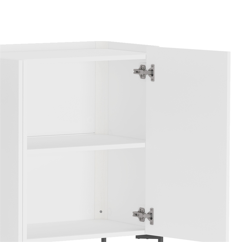 Abbey Modern 2-Piece Buffet and Bookcase in White