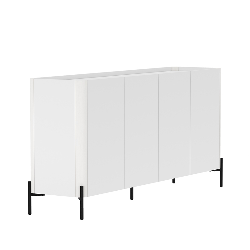 Abbey Modern 2-Piece Buffet and Bookcase in White
