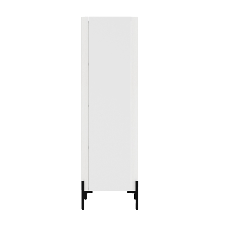 Abbey Modern 2-Piece Buffet and Bookcase in White