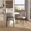 Loft Contemporary Vegan Leather Metal Side Chair in Stone Gray - Set of 2