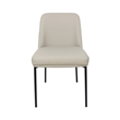 Loft Contemporary Vegan Leather Metal Side Chair in Stone Gray - Set of 2