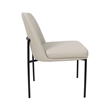 Loft Contemporary Vegan Leather Metal Side Chair in Stone Gray - Set of 2