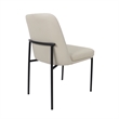 Loft Contemporary Vegan Leather Metal Side Chair in Stone Gray - Set of 2