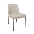 Loft Contemporary Vegan Leather Metal Side Chair in Stone Gray - Set of 2