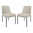Loft Contemporary Vegan Leather Metal Side Chair in Stone Gray - Set of 2