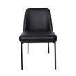 Loft Contemporary Vegan Leather Metal Side Chair in Black - Set of 2