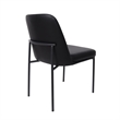 Loft Contemporary Vegan Leather Metal Side Chair in Black - Set of 2