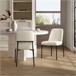 Loft Contemporary Vegan Leather Metal Side Chair in Ivory - Set of 2