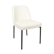 Loft Contemporary Vegan Leather Metal Side Chair in Ivory - Set of 2