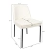 Loft Contemporary Vegan Leather Metal Side Chair in Ivory - Set of 2