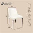 Loft Contemporary Vegan Leather Metal Side Chair in Ivory - Set of 2