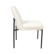 Loft Contemporary Vegan Leather Metal Side Chair in Ivory - Set of 2