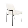 Loft Contemporary Vegan Leather Metal Side Chair in Ivory - Set of 2