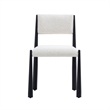 Lennor Mid-Century Modern Boucle Metal Side Chair in Cream - Set of 2