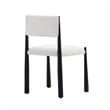 Lennor Mid-Century Modern Boucle Metal Side Chair in Cream - Set of 2