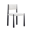 Lennor Mid-Century Modern Boucle Metal Side Chair in Cream - Set of 2