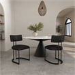 Juno Contemporary Modern Vegan Leather Metal Side Chair in Black - Set of 2