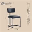 Juno Contemporary Modern Vegan Leather Metal Side Chair in Black - Set of 2