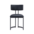 Juno Contemporary Modern Vegan Leather Metal Side Chair in Black - Set of 2