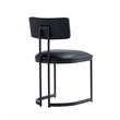 Juno Contemporary Modern Vegan Leather Metal Side Chair in Black - Set of 2