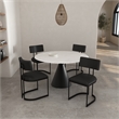 Juno Contemporary Modern Vegan Leather Metal Side Chair in Black - Set of 2