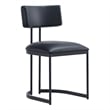 Juno Contemporary Modern Vegan Leather Metal Side Chair in Black - Set of 2