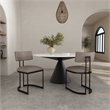 Juno Contemporary Modern Vegan Leather Metal Side Chair in Taupe - Set of 2