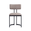 Juno Contemporary Modern Vegan Leather Metal Side Chair in Taupe - Set of 2