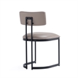 Juno Contemporary Modern Vegan Leather Metal Side Chair in Taupe - Set of 2