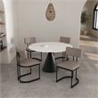 Juno Contemporary Modern Vegan Leather Metal Side Chair in Taupe - Set of 2