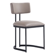 Juno Contemporary Modern Vegan Leather Metal Side Chair in Taupe - Set of 2